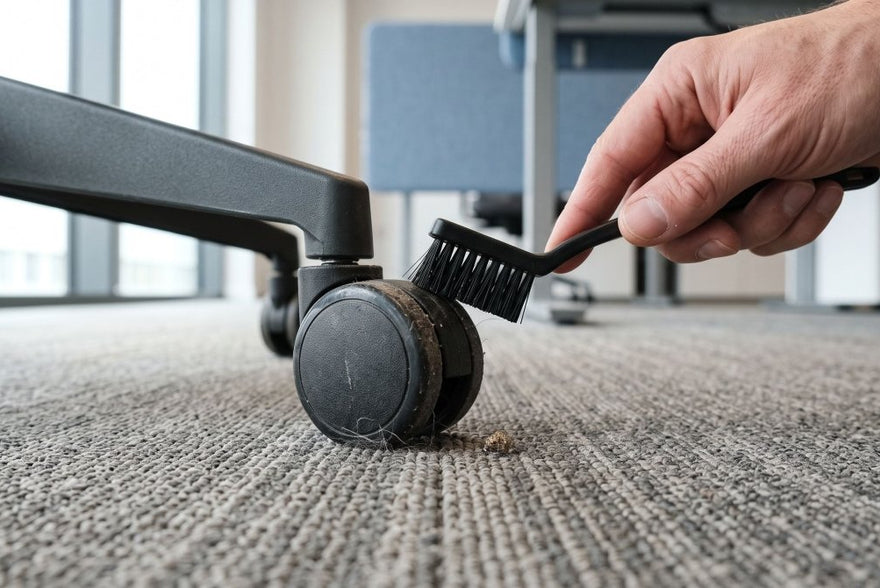 Bureaustoelwielen op tapijttegels: schade voorkomen
