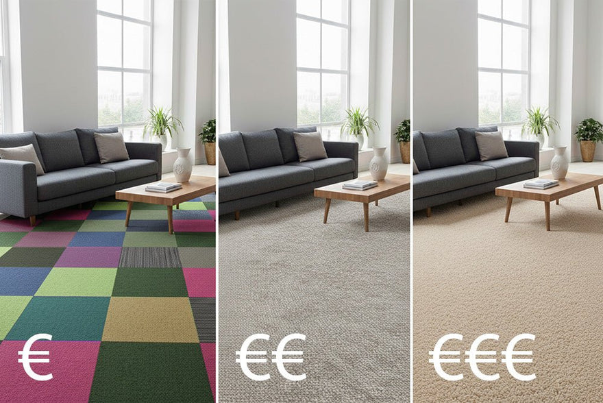 Wat kosten tapijttegels voor een woonkamer van 30 m²?