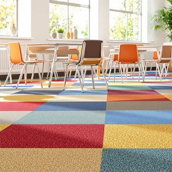 Tapijttegels in scholen