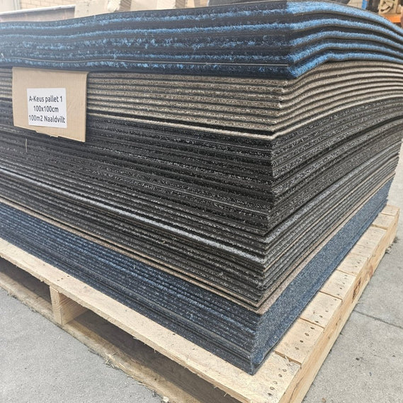 A - keus mix pallet Naaldvilt 100x100cm - 100 m2 - Van Heugten Tapijttegels B.V.