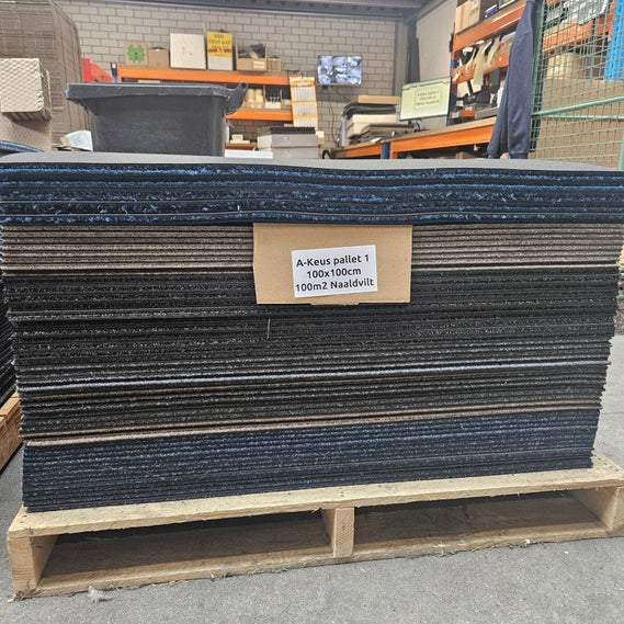 A - keus mix pallet Naaldvilt 100x100cm - 100 m2 - Van Heugten Tapijttegels B.V.