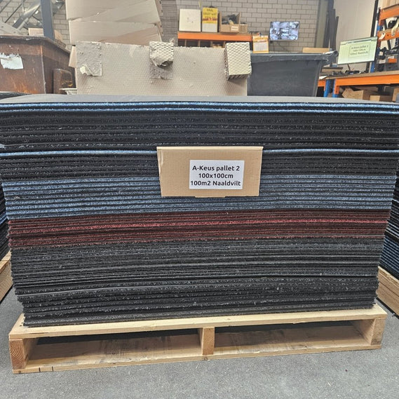 A - keus mix pallet Naaldvilt 100x100cm - 100 m2 - Van Heugten Tapijttegels B.V.